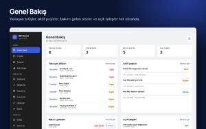 Agency Deck genel bakış: yaklaşan bitişler, aktif projeler, bakımı gelenler, açık talepler