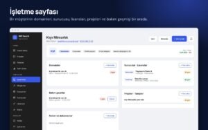Agency Deck işletme sayfası: domainler, sunucu, lisanslar, bakım ve projeler