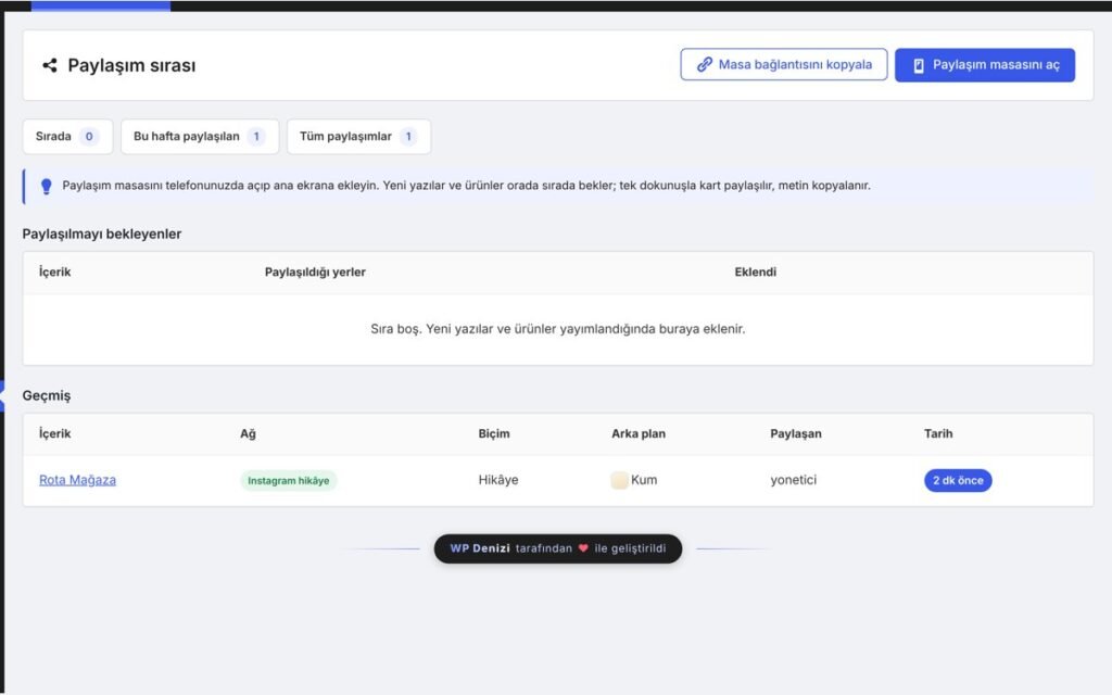 Feed Deck paylaşım sırası