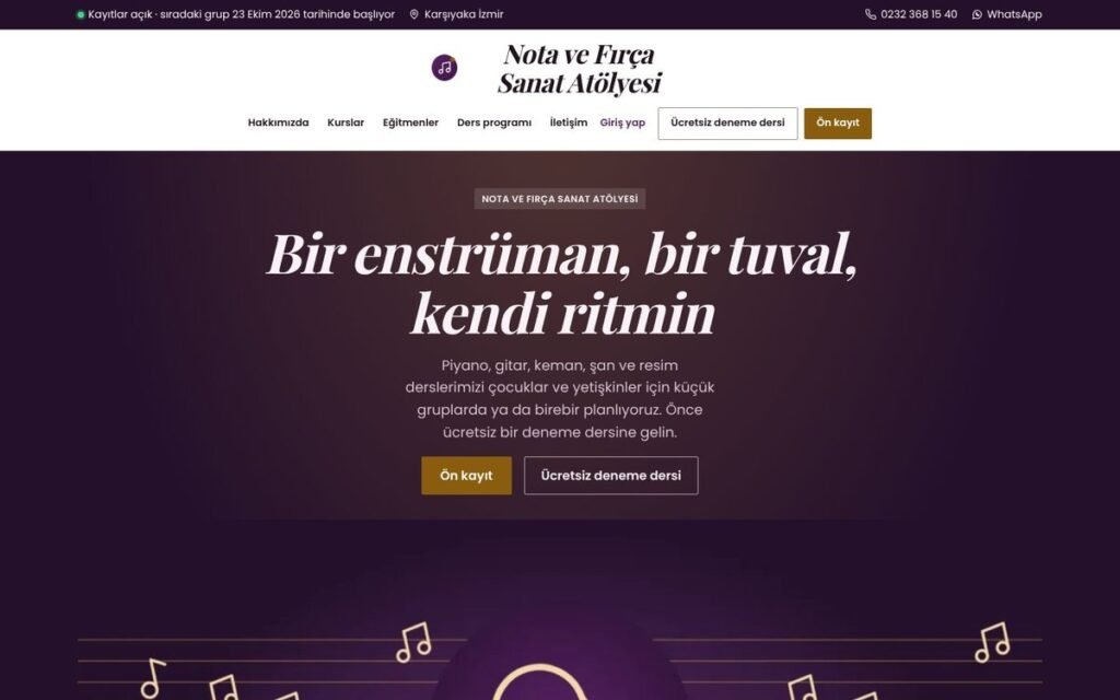 Müzik ve sanat atölyesi konsepti