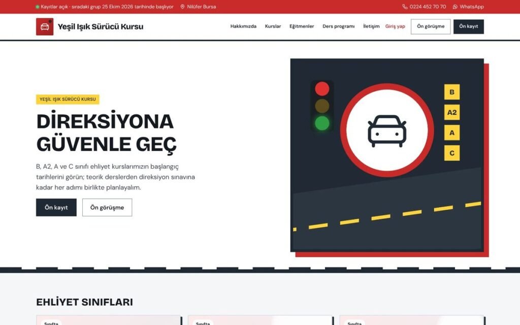 Sürücü kursu konsepti