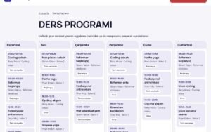 Rota Kurumsal haftalık ders programı