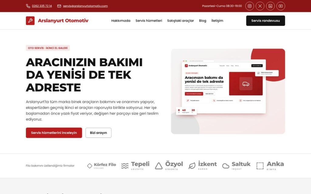 Oto servis & galeri konsepti
