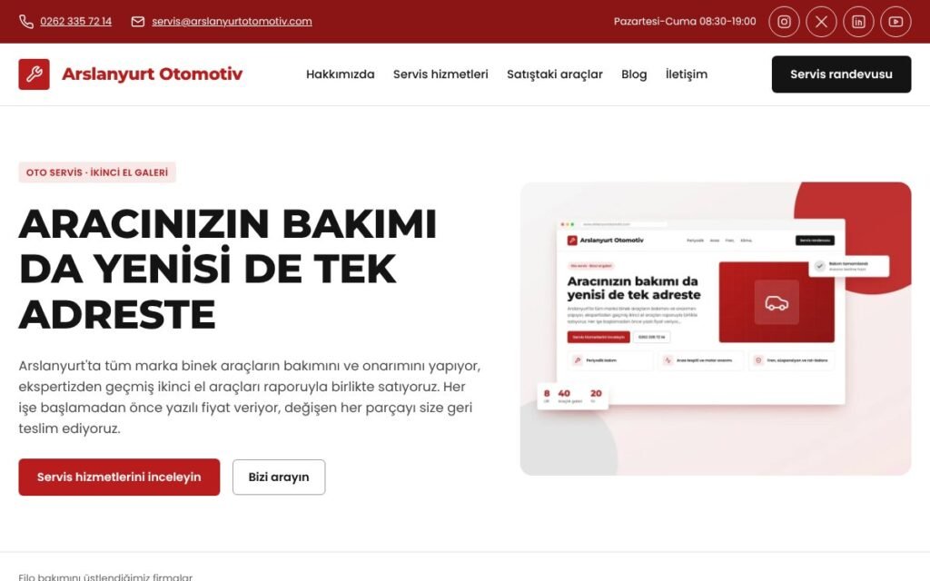 Oto servis & galeri konsepti