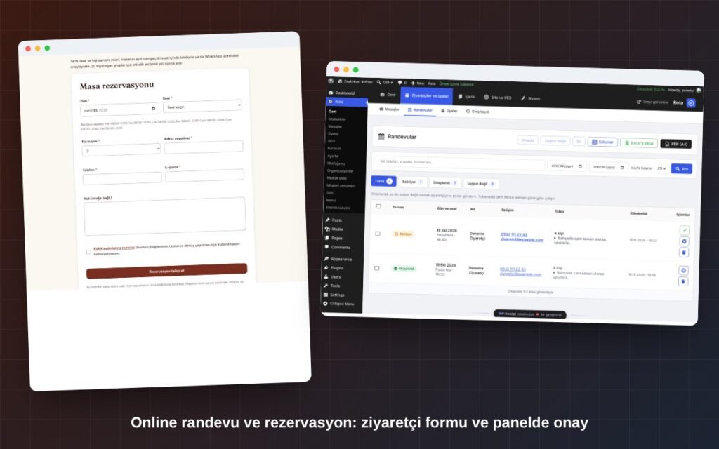 Rota Kurumsal randevu talep formu