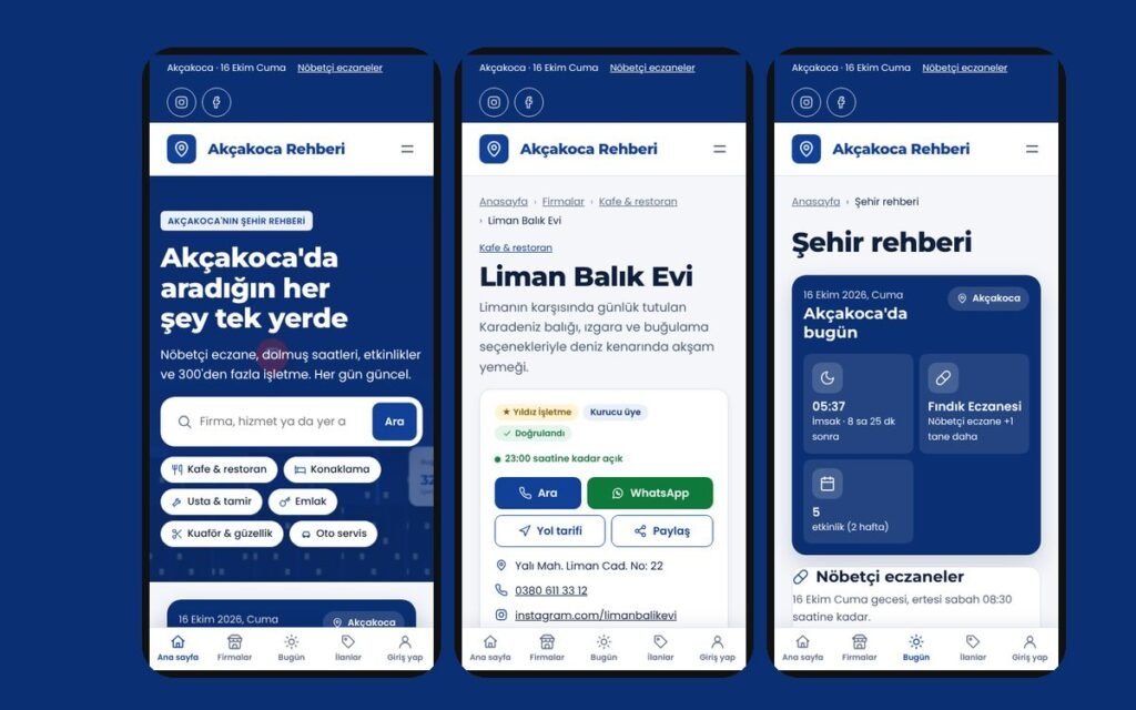Rota Rehber telefonda
