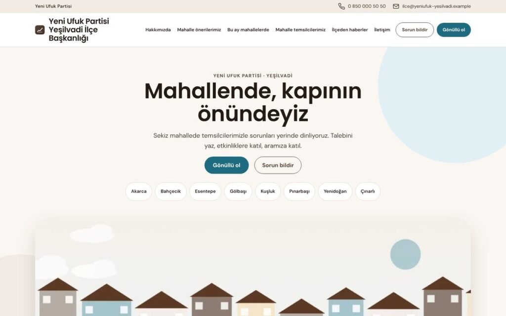 Parti ilçe başkanlığı konsepti