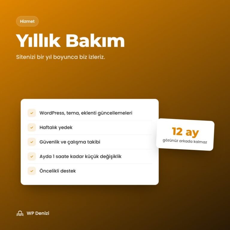 Yıllık Bakım